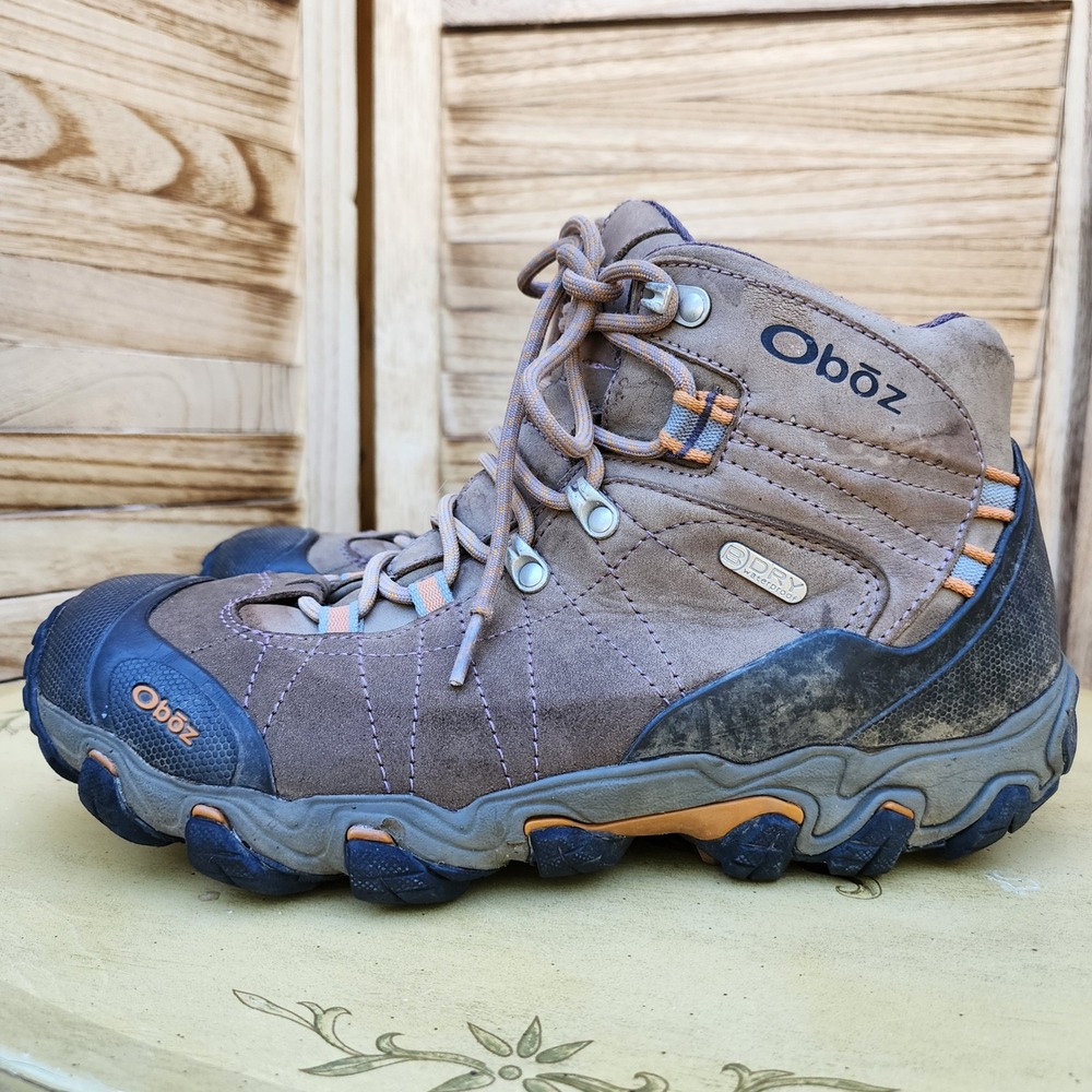 Oboz Sz 10 Brown Leather Bridger Mid B-DRY Waterproof Hiking Boots Utility - Picture 4 of 6
